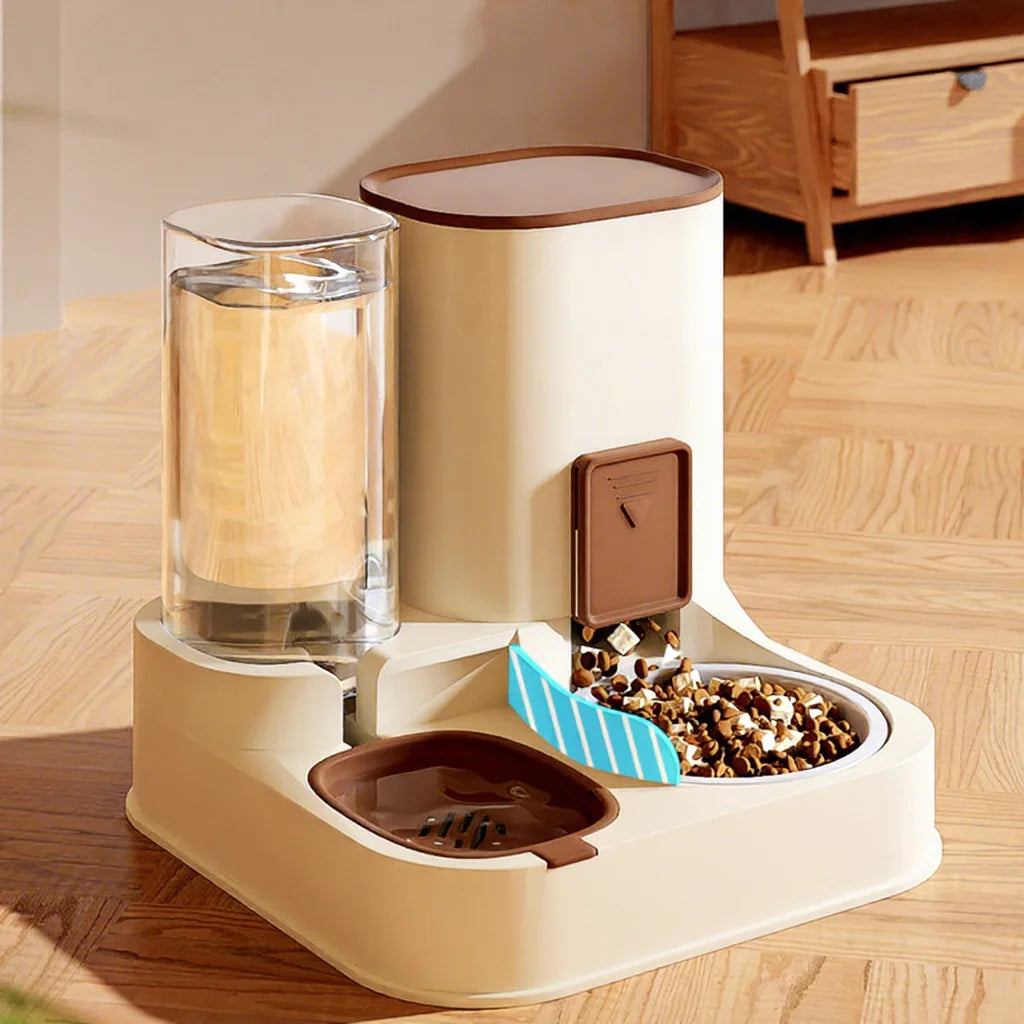 Pet Automatic Feeder and Water Dispenser 2 in 1 for Cats Dogs Supplies Water Bottle Dog Food Bowl Auto Feeding Cat Bowl