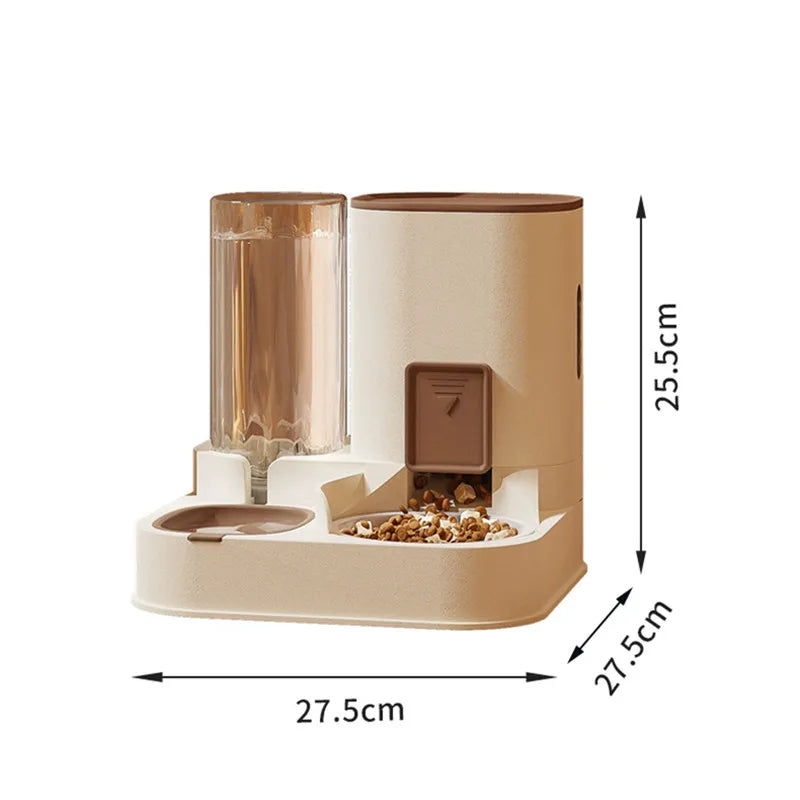 Pet Automatic Feeder and Water Dispenser 2 in 1 for Cats Dogs Supplies Water Bottle Dog Food Bowl Auto Feeding Cat Bowl