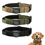 Tactical Dog Collar with AirTag Holder – Waterproof, Adjustable for Medium & Large Dogs