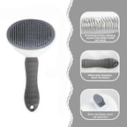 Self-Cleaning Pet Grooming Slicker Brush One-Click Hair Remover Comb Household Fur Cleaning Care For All Breeds Dogs Cats Pet