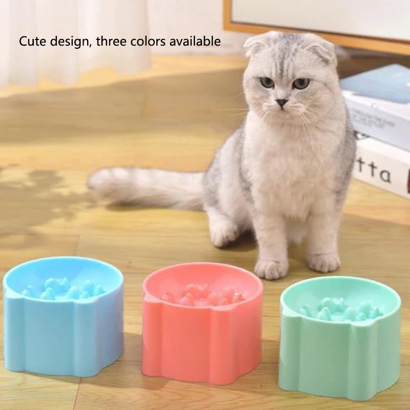 Slow Feeder Dog Cat Bowl, Anti-Choking & Neck Support Design - Puzzle Food Dish for Fast Eaters, Pet Supplies to Prevent Bloat