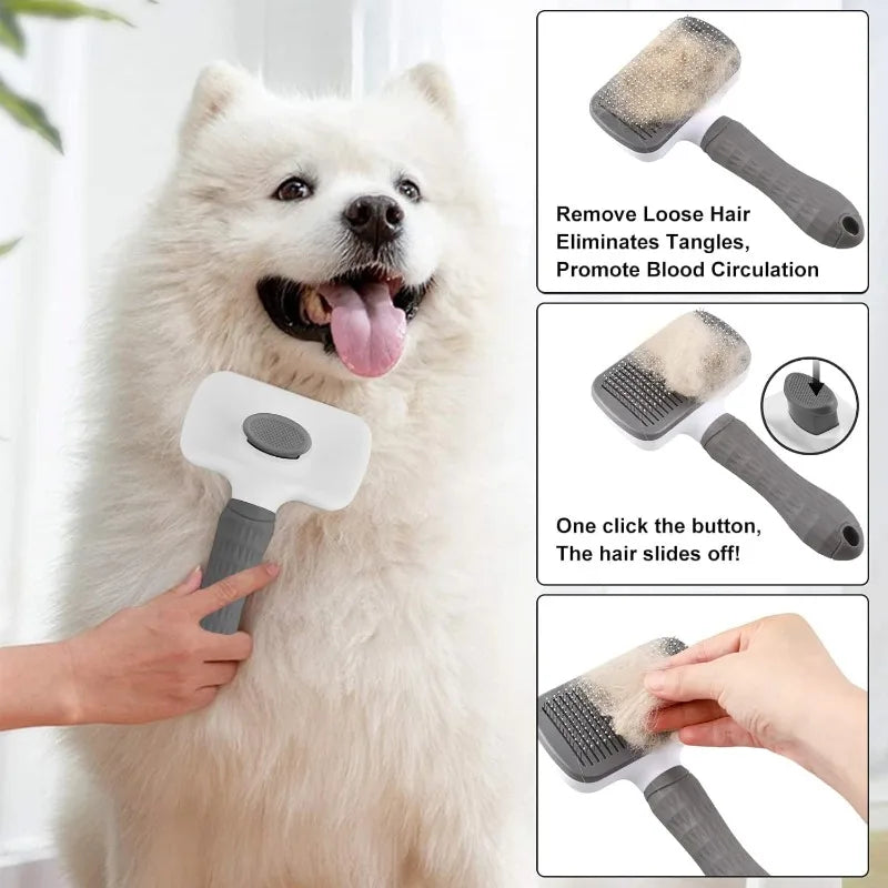 Self-cleaning Pet Hair Remove Comb Cat Slicker Brush Pet Hair Removal Comb for Dogs Cats Grooming Tools Combs Dogs Accessorie