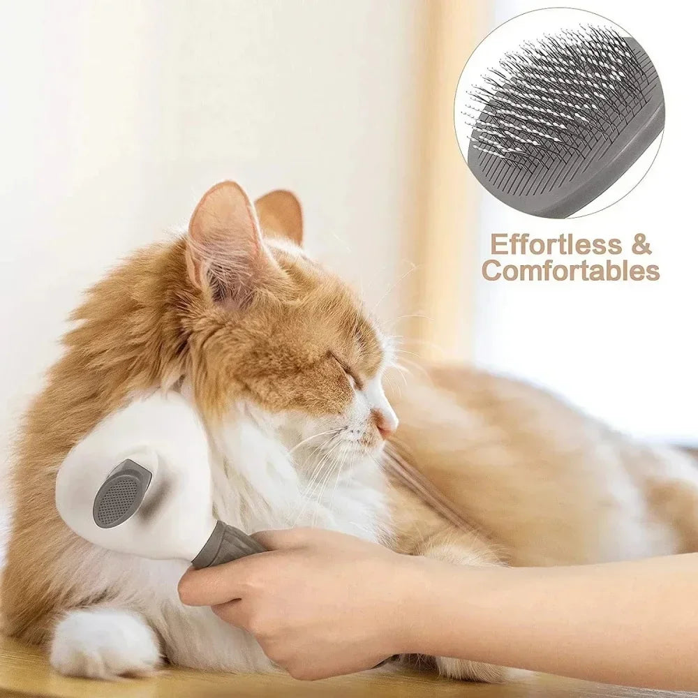 Self-Cleaning Pet Grooming Slicker Brush One-Click Hair Remover Comb Household Fur Cleaning Care For All Breeds Dogs Cats Pet