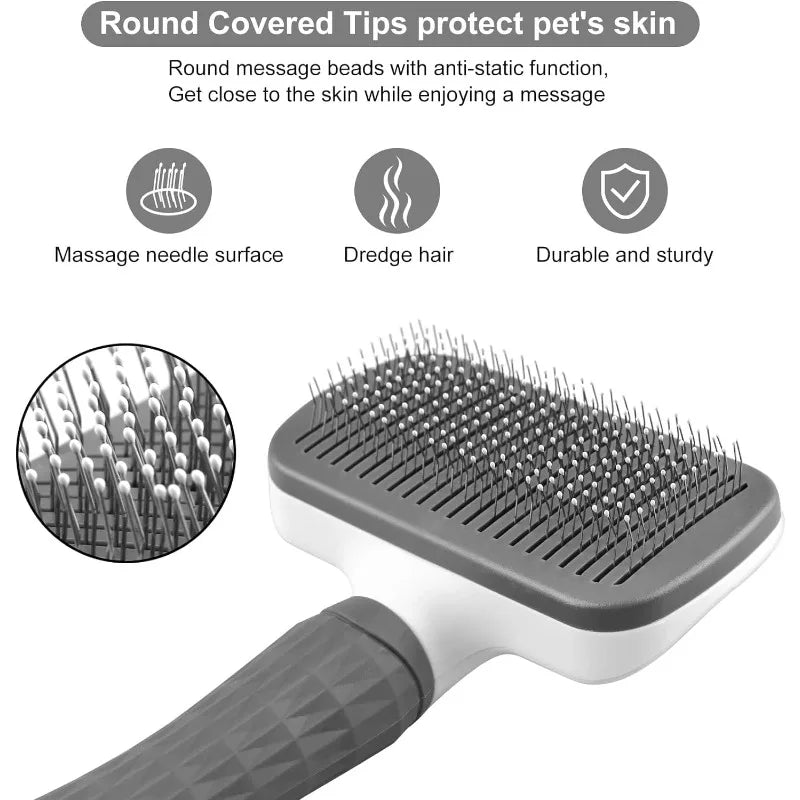 Self-cleaning Pet Hair Remove Comb Cat Slicker Brush Pet Hair Removal Comb for Dogs Cats Grooming Tools Combs Dogs Accessorie